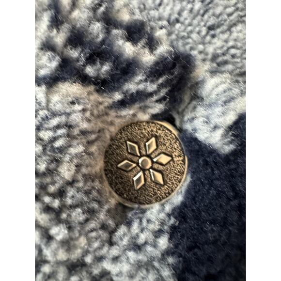 Vintage LL Bean Jacket Fleece Deep Pile Blue Reindeer USA Made 90s M - Picture 9 of 13